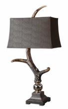 Load image into Gallery viewer, Stag horn table lamp
