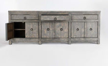 Load image into Gallery viewer, 104&quot; Antiqued Blue Gray Sideboard
