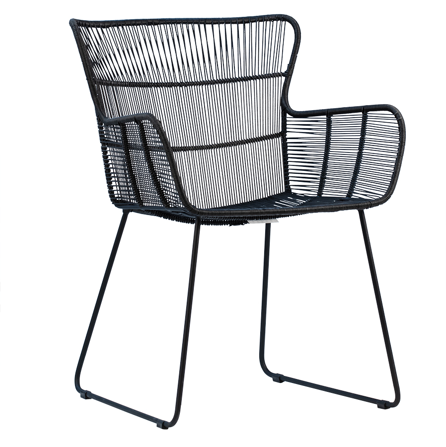 Abra Rope Black Dining Chair Indoor/Outdoor