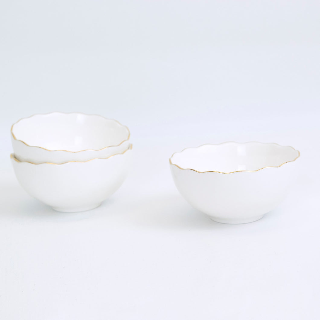 Gold Rim Ceramic Bowl