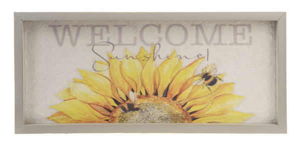 Sunflower picture with wood frame