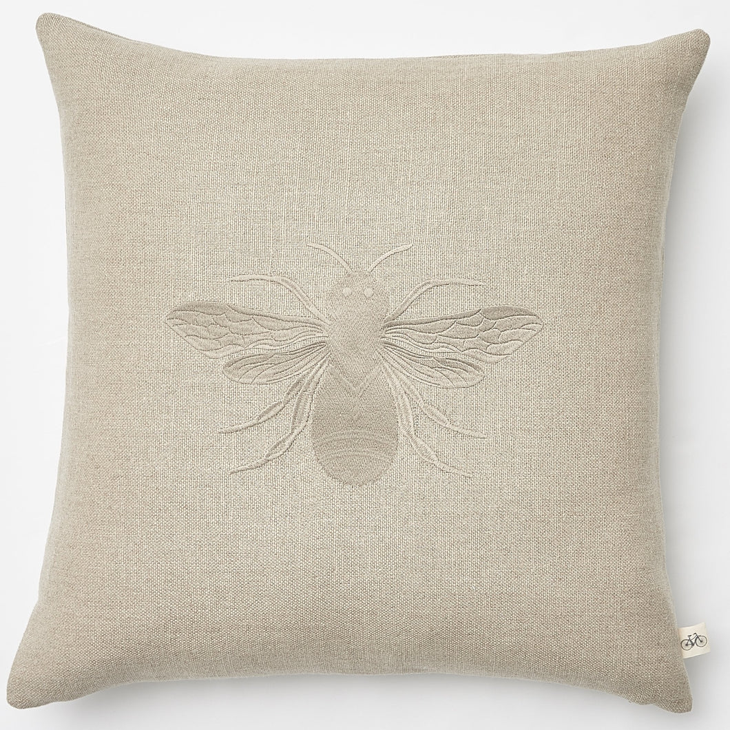 Embroidered Queen Bee on Linen Pillow Collection