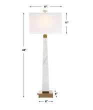 Load image into Gallery viewer, 48&quot; Stone Spire Buffet Lamp Collection White/Taupe
